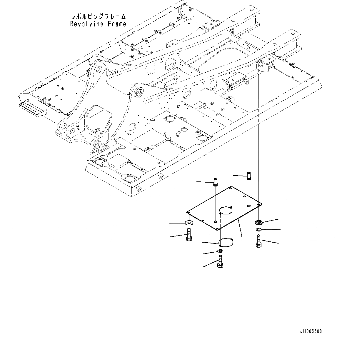 Схема запчастей Komatsu PC490LC-10 - НИЖН. КРЫШКА, ЦЕНТР. (№8-) НИЖН. КРЫШКА