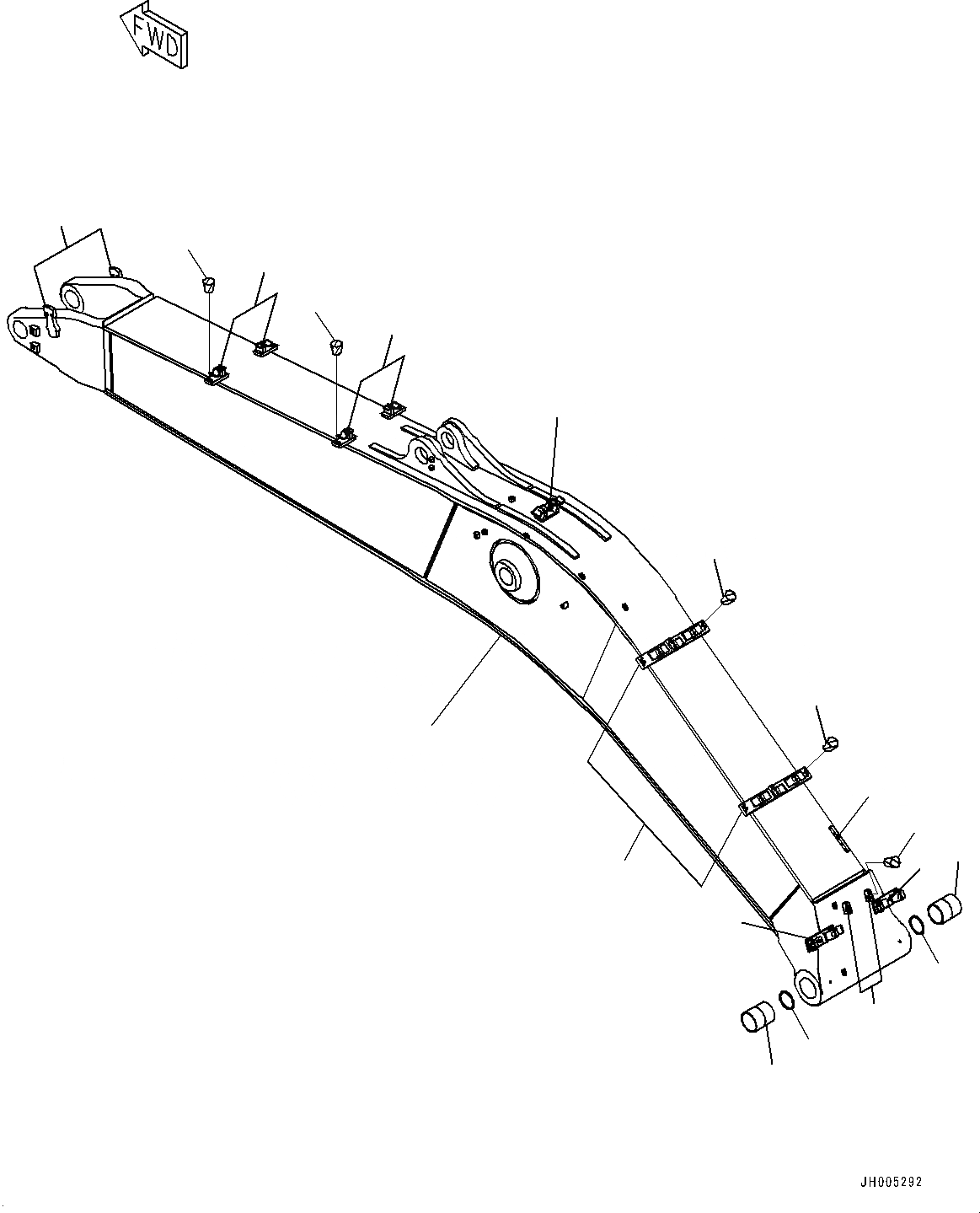 Схема запчастей Komatsu PC490LC-10 - СТРЕЛА, СТРЕЛА И ВТУЛКА (№8-) СТРЕЛА, 7MM УСИЛ. ТИП, -НАВЕСН. ОБОРУД