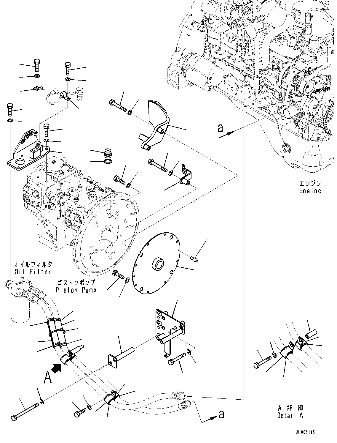 Схема запчастей Komatsu PC290LC-10 - КОМПОНЕНТЫ ДВИГАТЕЛЯ, ДЕМПФЕР И ТРУБЫ (№-) КОМПОНЕНТЫ ДВИГАТЕЛЯ