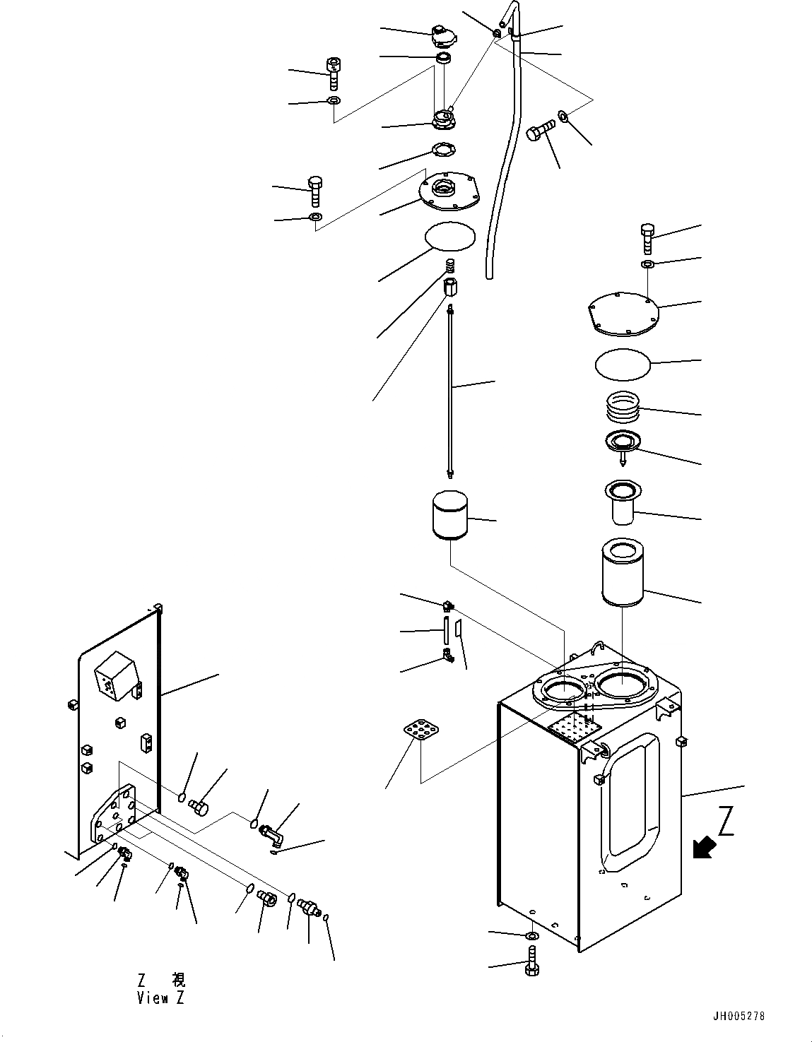 Схема запчастей Komatsu PC290LC-10 - ГИДР. БАК. (№-) ГИДР. БАК.
