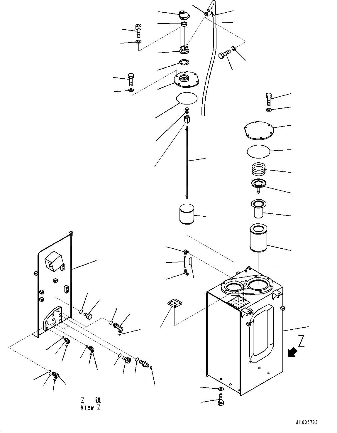 Схема запчастей Komatsu PC290LC-10 - ГИДР. БАК. (№-) ГИДР. БАК., С -ДОПОЛН. АКТУАТОР ТРУБЫ, АККУМУЛЯТОР