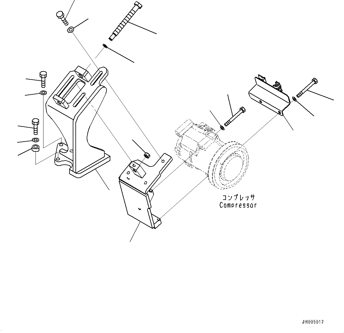 Схема запчастей Komatsu PC290LC-10 - КОНДИЦ. ВОЗДУХА, КОМПРЕССОР КРЕПЛЕНИЕ (№-) КОНДИЦ. ВОЗДУХА