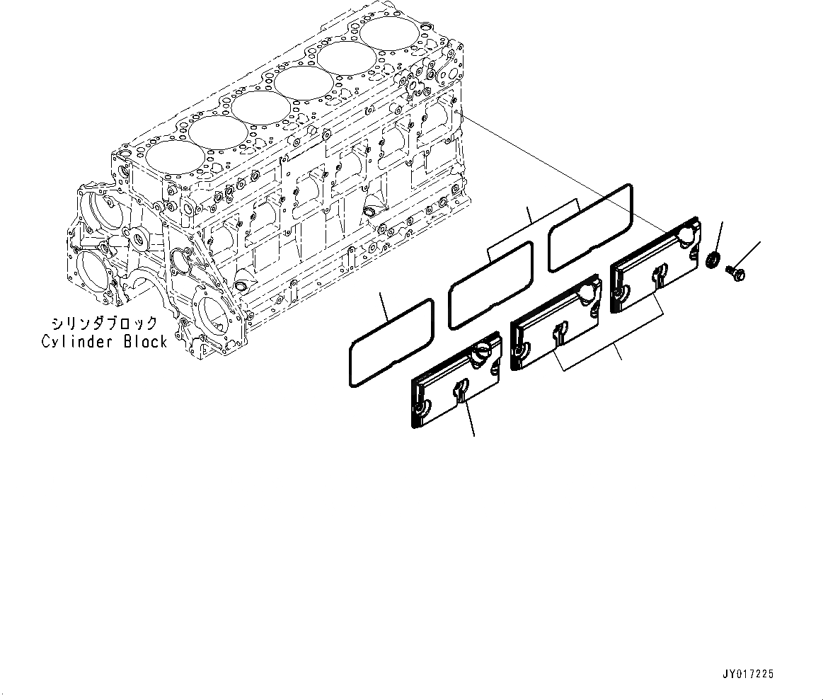Схема запчастей Komatsu SAA6D125E-6A - КРЫШКА ТОЛКАТЕЛЕЙ КЛАПАНА (№7-) КРЫШКА ТОЛКАТЕЛЕЙ КЛАПАНА