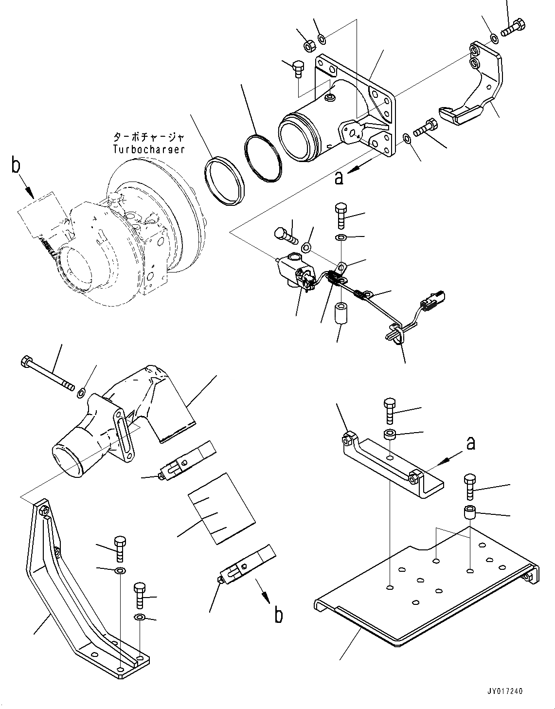 Схема запчастей Komatsu SAA6D125E-6A - ТУРБОНАГНЕТАТЕЛЬ, KDPF ТРУБЫ ТУРБОНАГНЕТАТЕЛЬ