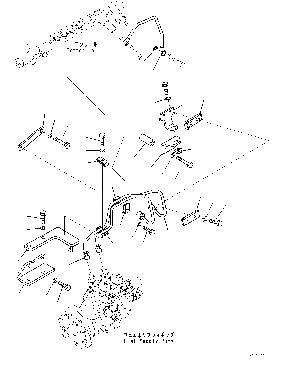 Схема запчастей Komatsu SAA6D125E-6B - ТОПЛИВН. НАСОС, ТРУБЫ (№7-) ТОПЛИВН. НАСОС