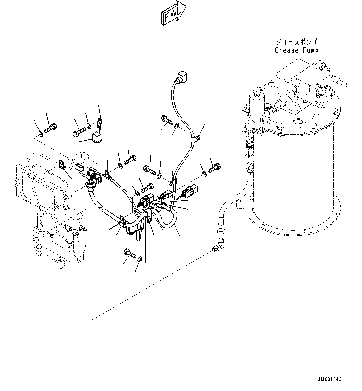 Схема запчастей Komatsu WA1200-6 - ЗАДН. ЭЛЕКТРИЧ. ПРОВОДКА, АВТОМАТИЧ.-СИСТ. СМАЗКИ ПРОВОДКА (№-) ЗАДН. ЭЛЕКТРИЧ. ПРОВОДКА, БЕЗ ЗАДН.VIEW МОНИТОР
