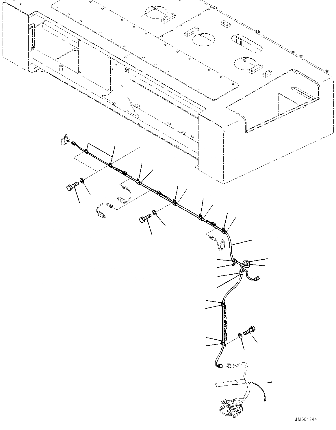 Схема запчастей Komatsu WA1200-6 - ЗАДН. ЭЛЕКТРИЧ. ПРОВОДКА, ОТСЕК ДВИГАТЕЛЯПРОВОДКА (№-) ЗАДН. ЭЛЕКТРИЧ. ПРОВОДКА, ХОЛОДН. AREA СПЕЦ-ЯIFICATION A (- DEG C), ЗАДН.VIEW МОНИТОР