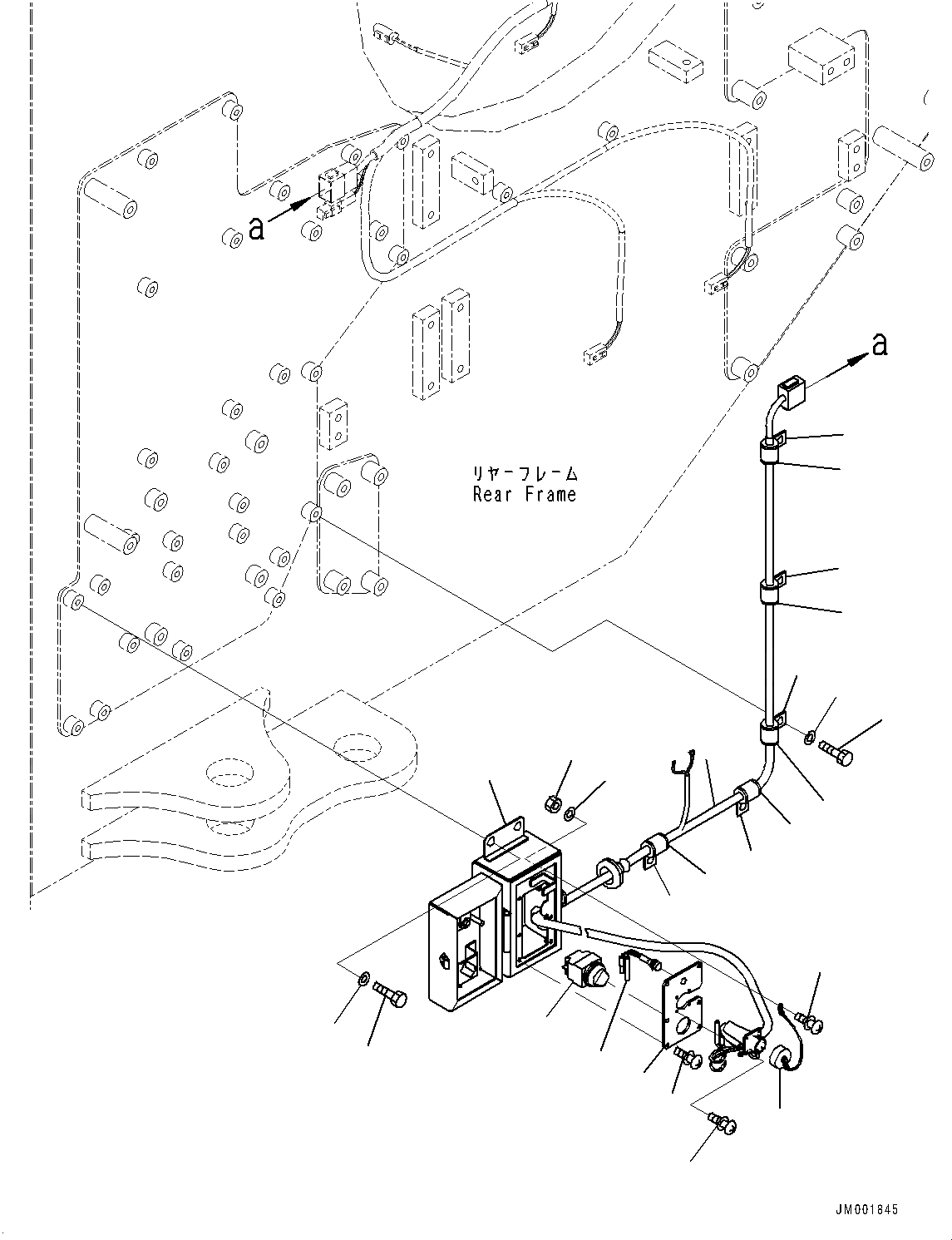 Схема запчастей Komatsu WA1200-6 - ЗАДН. ЭЛЕКТРИЧ. ПРОВОДКА, VHMS (VHMS) ПРОВОДКА (№-) ЗАДН. ЭЛЕКТРИЧ. ПРОВОДКА, ХОЛОДН. AREA СПЕЦ-ЯIFICATION A (- DEG C), ЗАДН.VIEW МОНИТОР