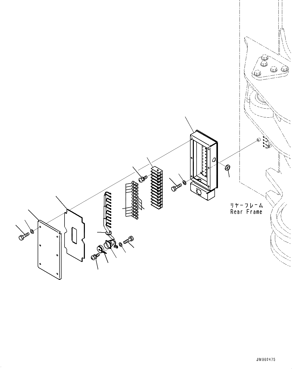 Схема запчастей Komatsu WA1200-6 - ЗАДН. ЭЛЕКТРИЧ. ПРОВОДКА, ОБОГРЕВАТЕЛЬ. ПРОВОДКА (/) (№-) ЗАДН. ЭЛЕКТРИЧ. ПРОВОДКА, ХОЛОДН. AREA СПЕЦ-ЯIFICATION A (- DEG C), ЗАДН.VIEW МОНИТОР