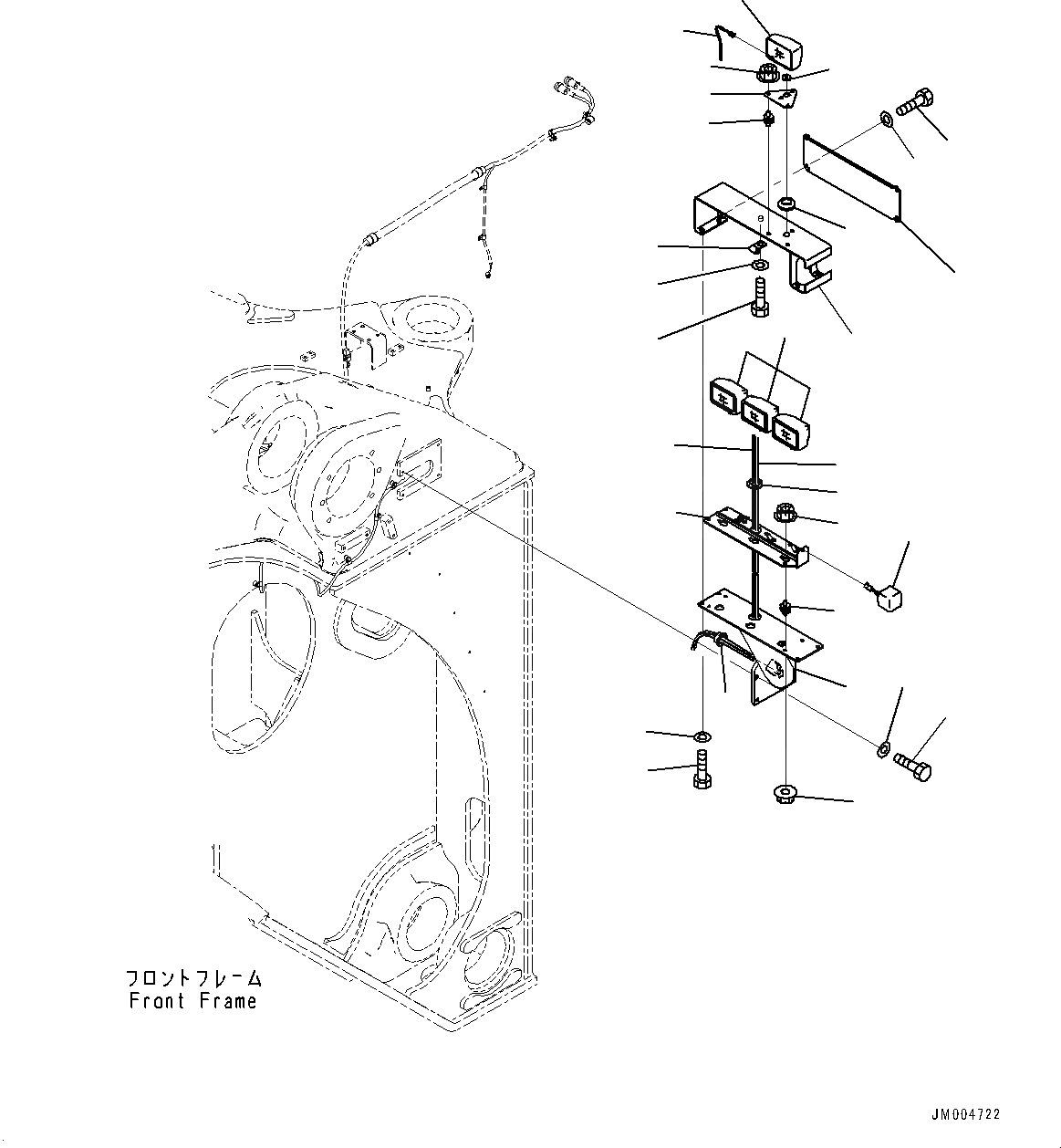 Схема запчастей Komatsu WA1200-6 - ПЕРЕДН. ОСВЕЩЕНИЕ ЛЕВ. (№-) ПЕРЕДН. ОСВЕЩЕНИЕ ЛЕВ., С ПРОТИВОТУМАНН. ФАРАМИ
