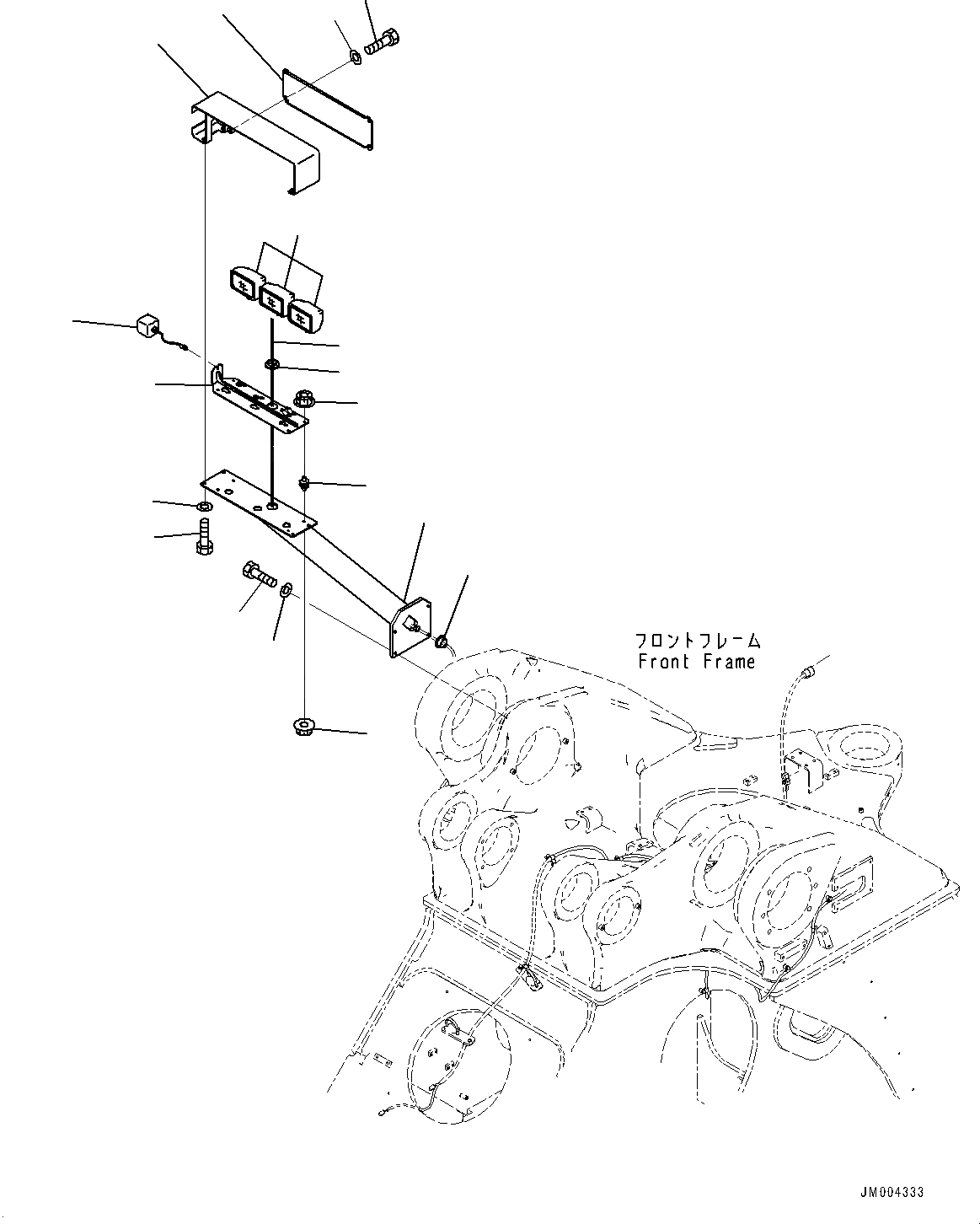 Схема запчастей Komatsu WA1200-6 - ПЕРЕДН. ОСВЕЩЕНИЕ ПРАВ. (№-) ПЕРЕДН. ОСВЕЩЕНИЕ ПРАВ., БЕЗ HID ЛАМПА РАБОЧ. ОСВЕЩЕНИЯ, ПРОТИВОТУМАНН. ФАРЫ