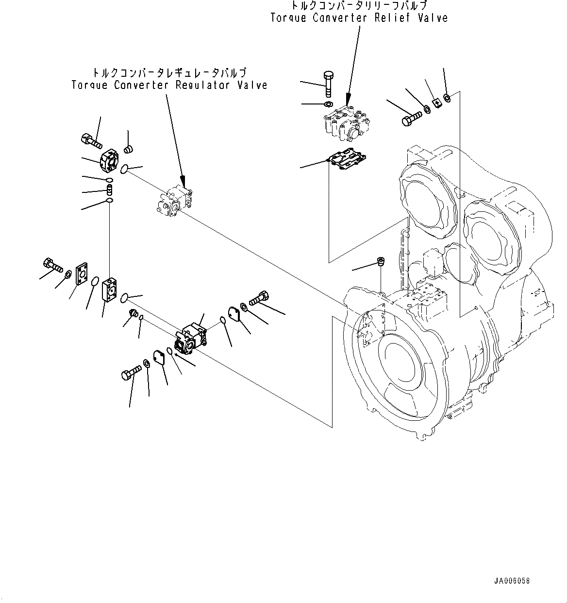 Схема запчастей Komatsu WA1200-6 - ГИДРОТРАНСФОРМАТОР И ТРАНСМИССИЯ, РАЗГРУЗ. КЛАПАН ГТР КРЕПЛЕНИЕ (№-(99)) ГИДРОТРАНСФОРМАТОР И ТРАНСМИССИЯ