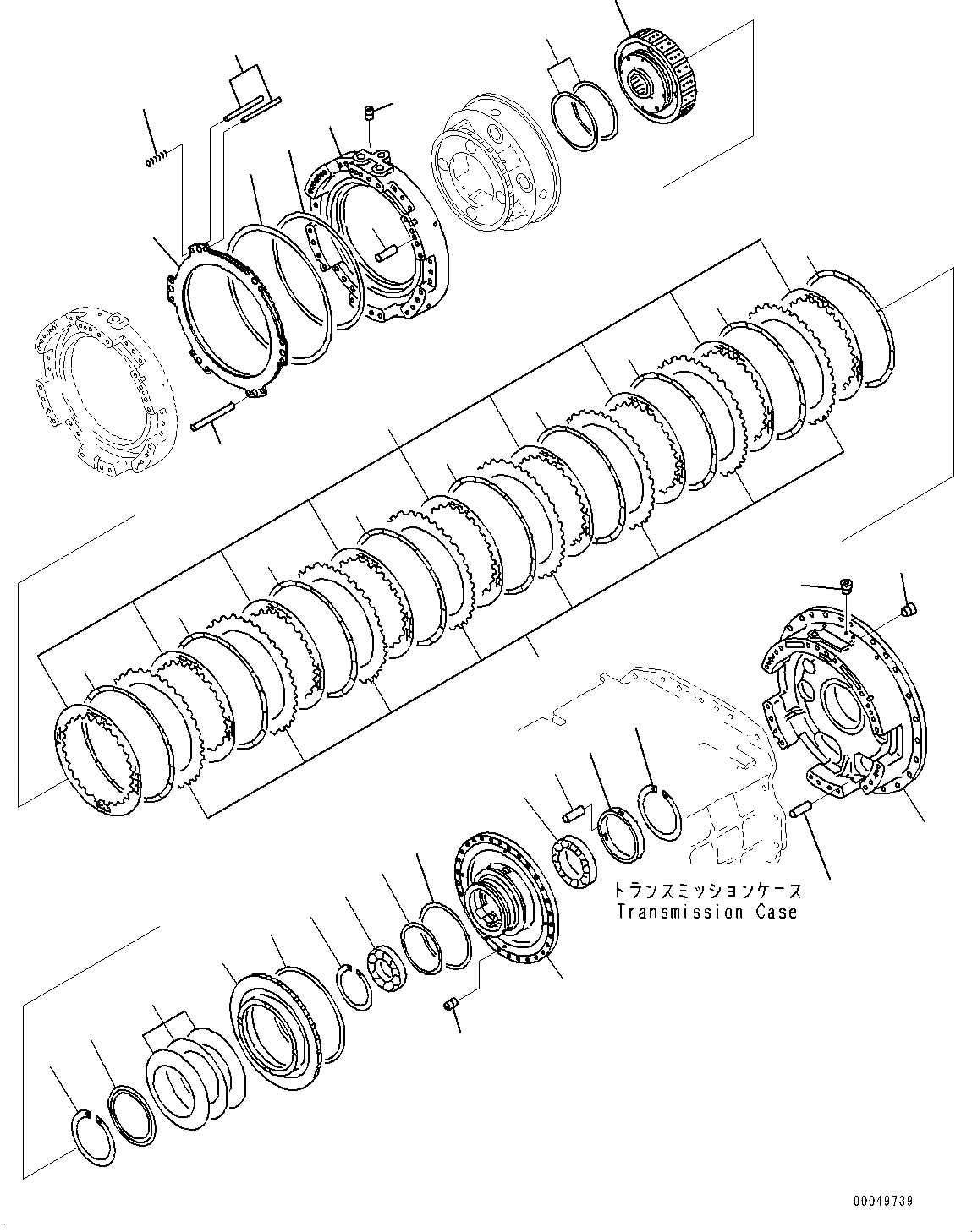 Схема запчастей Komatsu WA1200-6 - ГИДРОТРАНСФОРМАТОР И ТРАНСМИССИЯ, 1 SPEED МУФТА И 2 КОЖУХ (№-) ГИДРОТРАНСФОРМАТОР И ТРАНСМИССИЯ