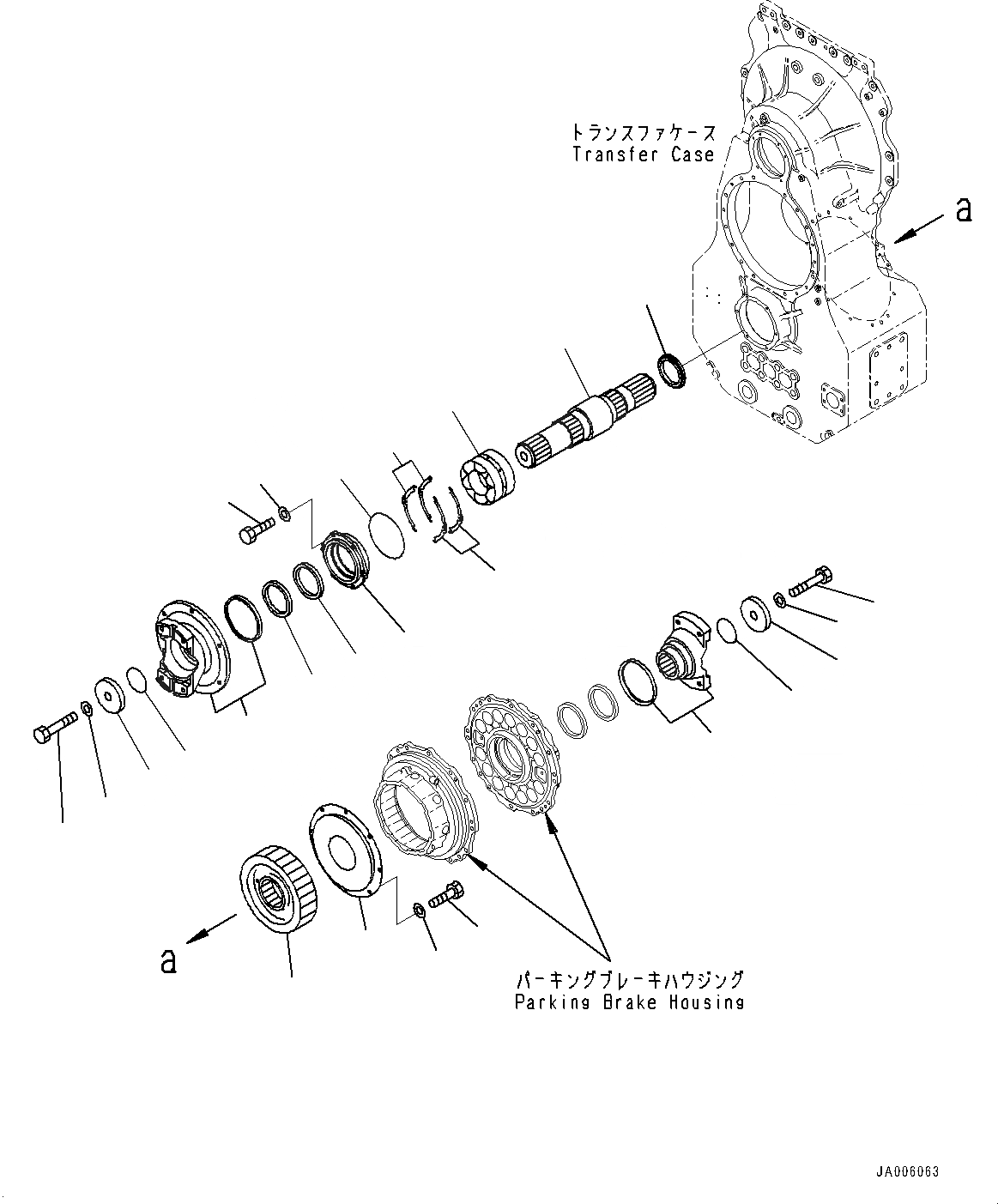 Схема запчастей Komatsu WA1200-6 - ГИДРОТРАНСФОРМАТОР И ТРАНСМИССИЯ, ПЕРЕДАЧА ВЫХОДНОЙ ВАЛ (№-) ГИДРОТРАНСФОРМАТОР И ТРАНСМИССИЯ