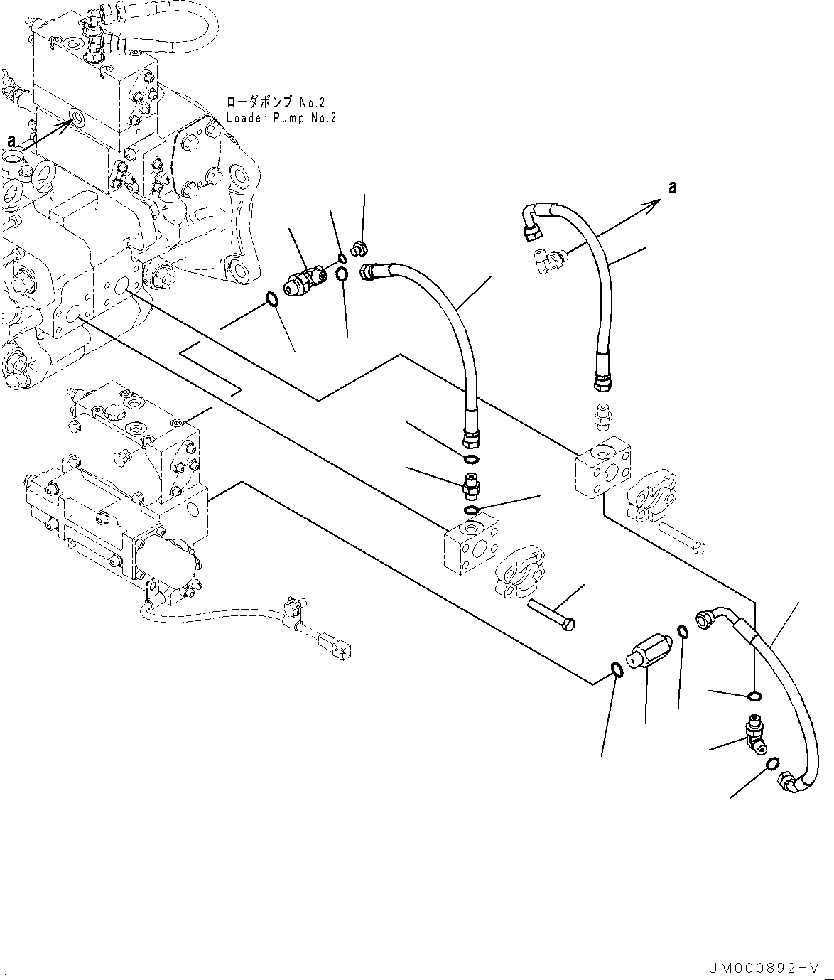 Схема запчастей Komatsu WA1200-6 - ГИДРОЛИНИЯ, ЗАДН. ПОГРУЗ. НАСОС ТРУБЫ (/) (№-) ГИДРОЛИНИЯ, PROVISION ДЛЯ SERVICE ЦЕНТР.