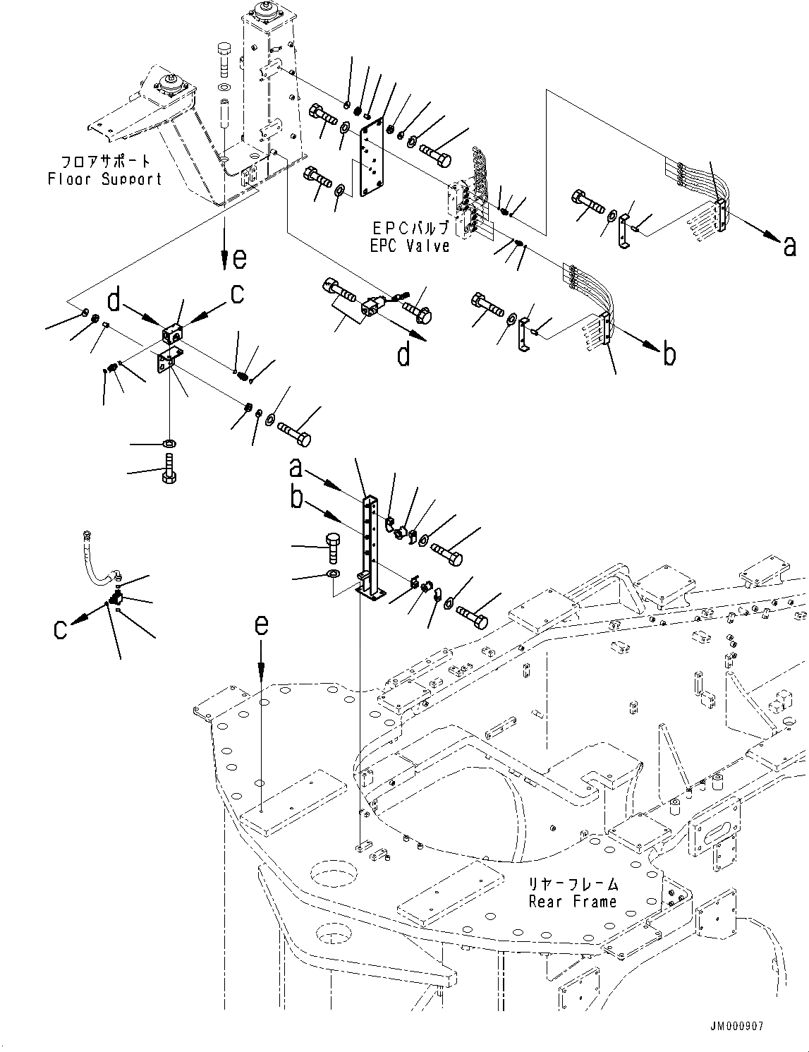Схема запчастей Komatsu WA1200-6 - ГИДРОЛИНИЯ, ЗАДН. PPC ТРУБЫ (/) (№-) ГИДРОЛИНИЯ, PROVISION ДЛЯ SERVICE ЦЕНТР.