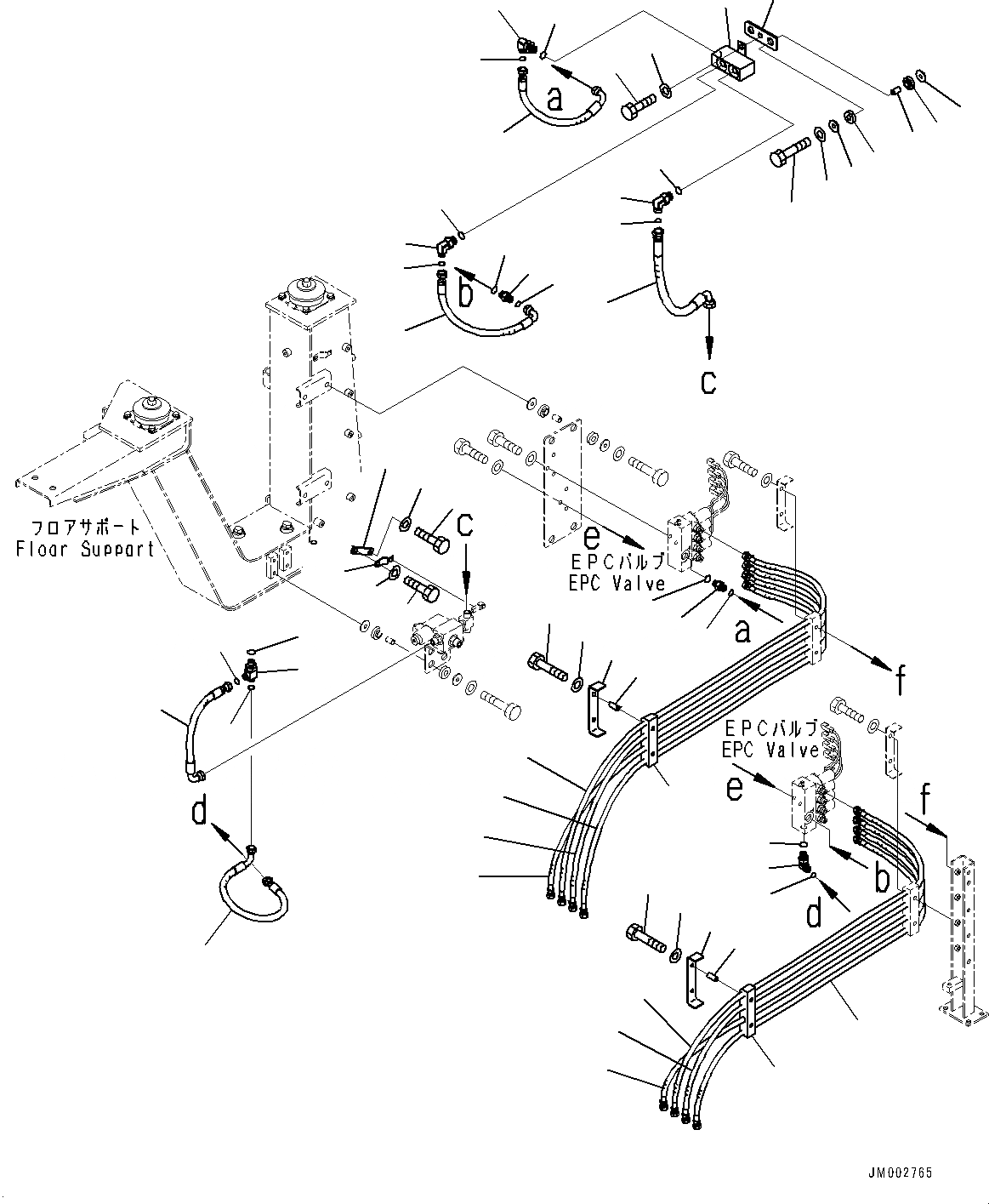Схема запчастей Komatsu WA1200-6 - ГИДРОЛИНИЯ, ЗАДН. PPC ТРУБЫ (/) (№-) ГИДРОЛИНИЯ, PROVISION ДЛЯ SERVICE ЦЕНТР.