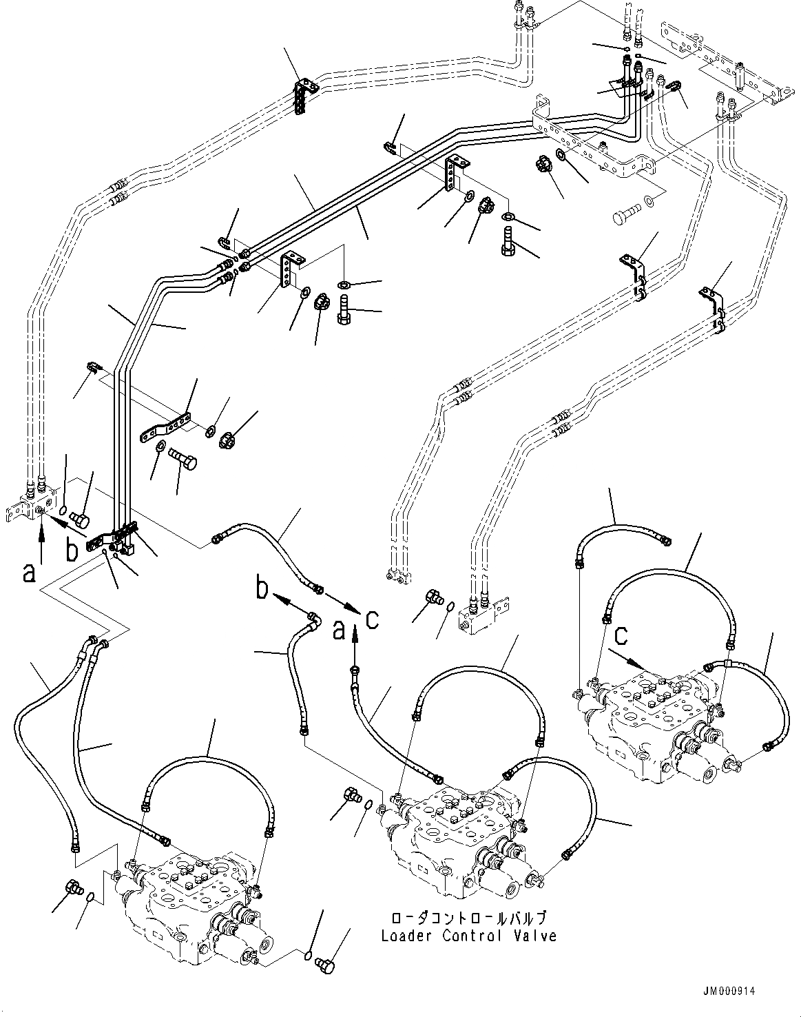 Схема запчастей Komatsu WA1200-6 - ГИДРОЛИНИЯ, ПЕРЕДН. PPC ТРУБЫ (/) (№-) ГИДРОЛИНИЯ, БЕЗ SERVICE ЦЕНТР.
