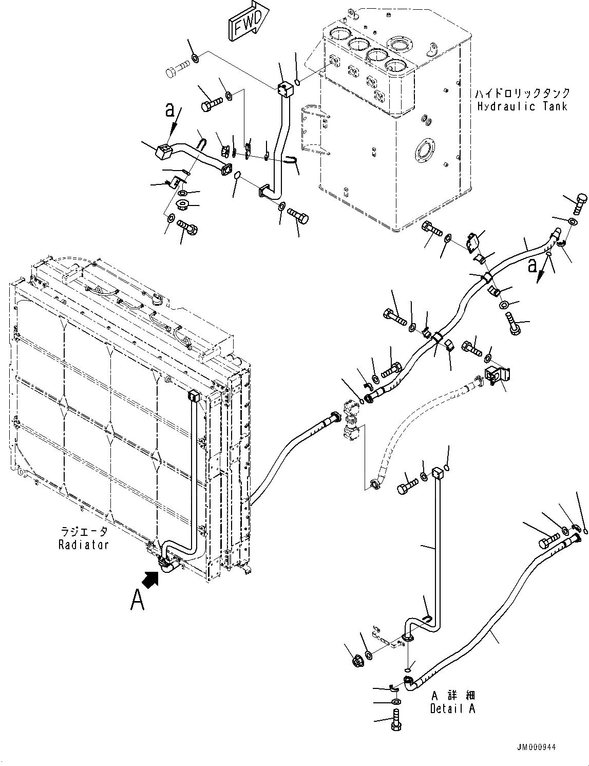 Схема запчастей Komatsu WA1200-6 - ГИДРОЛИНИЯ, СИСТЕМА ТРУБ ОХЛАЖДЕНИЯ, ЗАДН. (/) (№-) ГИДРОЛИНИЯ, БЕЗ SERVICE ЦЕНТР.