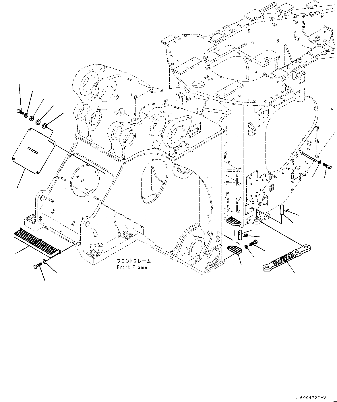 Схема запчастей Komatsu WA1200-6 - СОЧЛ. СОЕД. БЛОКИР. BAR И РАМА КРЫШКА(№-) СОЧЛ. СОЕД. БЛОКИР. BAR И РАМА COVER, С СИЛОВАЯ ПЕРЕДАЧА ЧАСТИ КОРПУСА