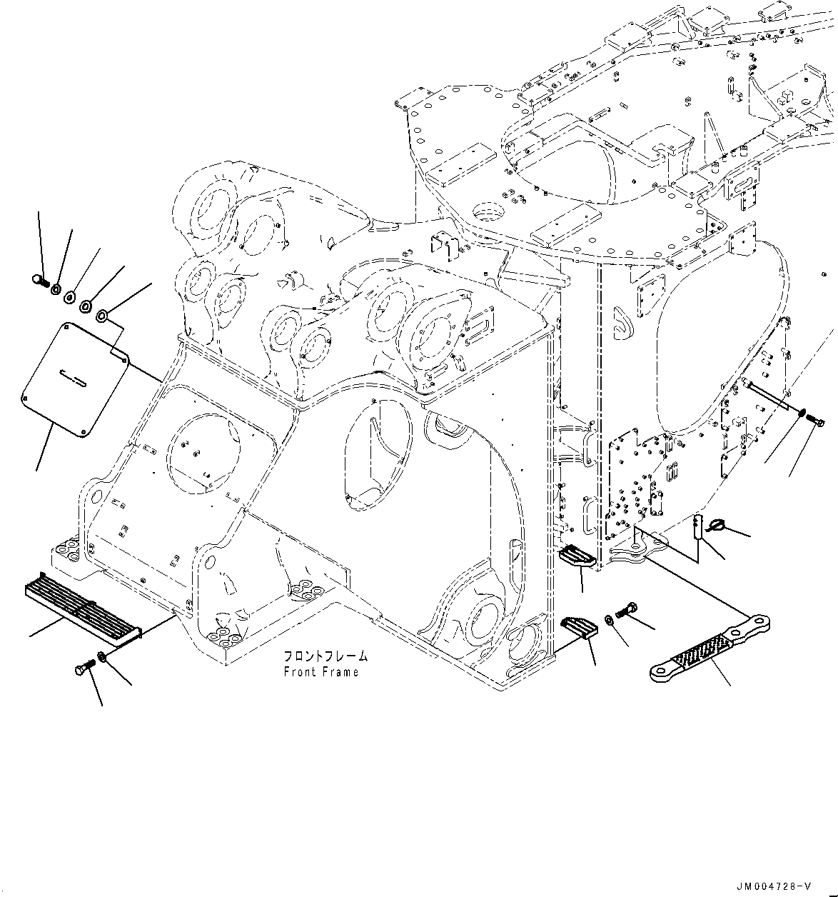 Схема запчастей Komatsu WA1200-6 - СОЧЛ. СОЕД. БЛОКИР. BAR И РАМА КРЫШКА(№-) СОЧЛ. СОЕД. БЛОКИР. BAR И РАМА COVER, БЕЗ СИЛОВАЯ ПЕРЕДАЧА ЧАСТИ КОРПУСА