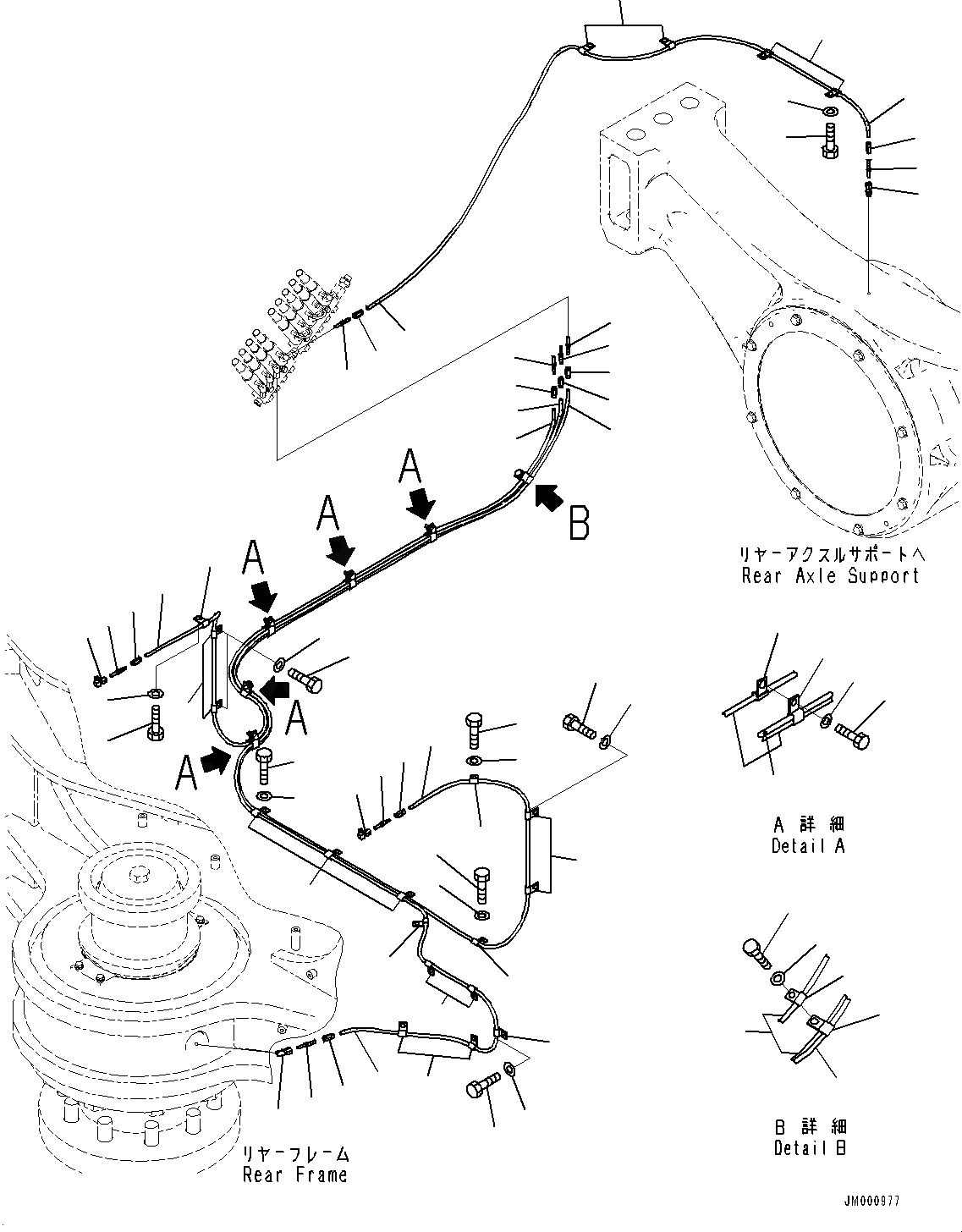 Схема запчастей Komatsu WA1200-6 - АВТОМАТИЧ.-СИСТ. СМАЗКИ СИСТЕМА, ЗАДН. СМАЗ. ТРУБЫ (/) (№-) АВТОМАТИЧ.-СИСТ. СМАЗКИ СИСТЕМА, PROVISION ДЛЯ SERVICE ЦЕНТР.