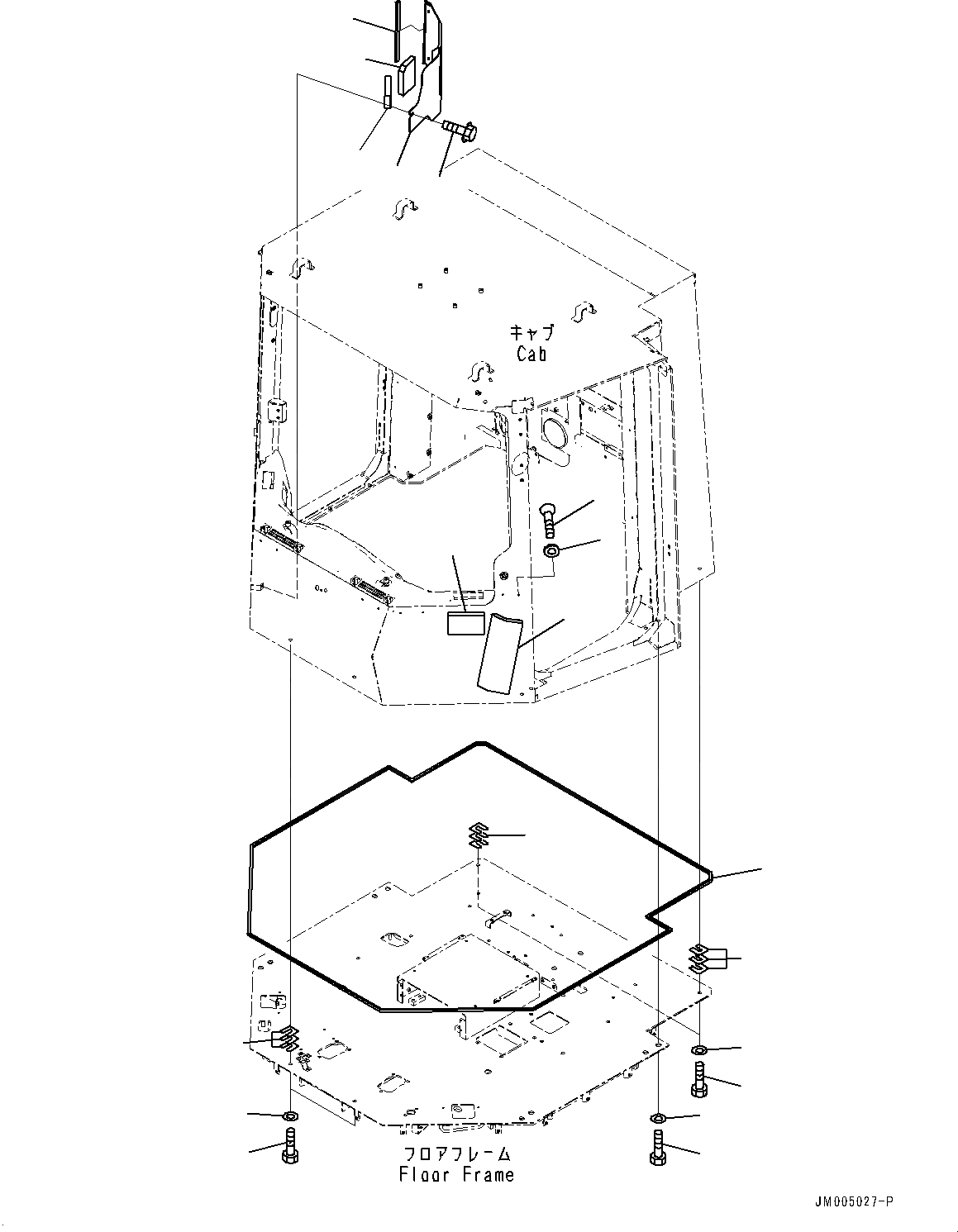 Схема запчастей Komatsu WA1200-6 - КАБИНА, КРЕПЛЕНИЕ КАБИНЫ (№-) КАБИНА, С ЗАДН.VIEW МОНИТОР, TRAINER СИДЕНЬЕ