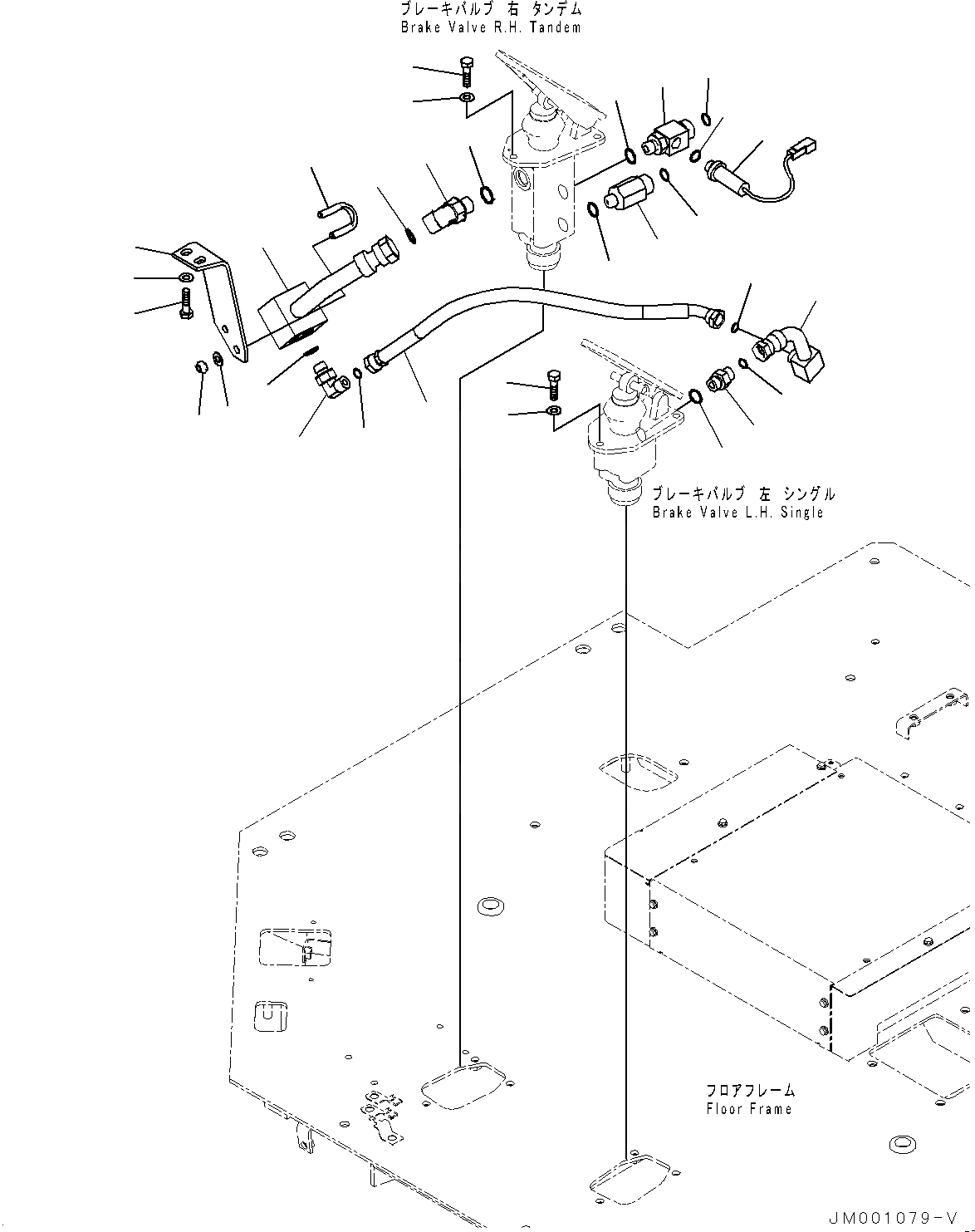 Схема запчастей Komatsu WA1200-6 - ПОЛ, ТОРМОЗНАЯ ГИДРОЛИНИЯ (/) (№-) ПОЛ, ЕС БЕЗОПАСН. REGULATION, С ЗАДН.VIEW МОНИТОР, VHMS, ORBCOMM