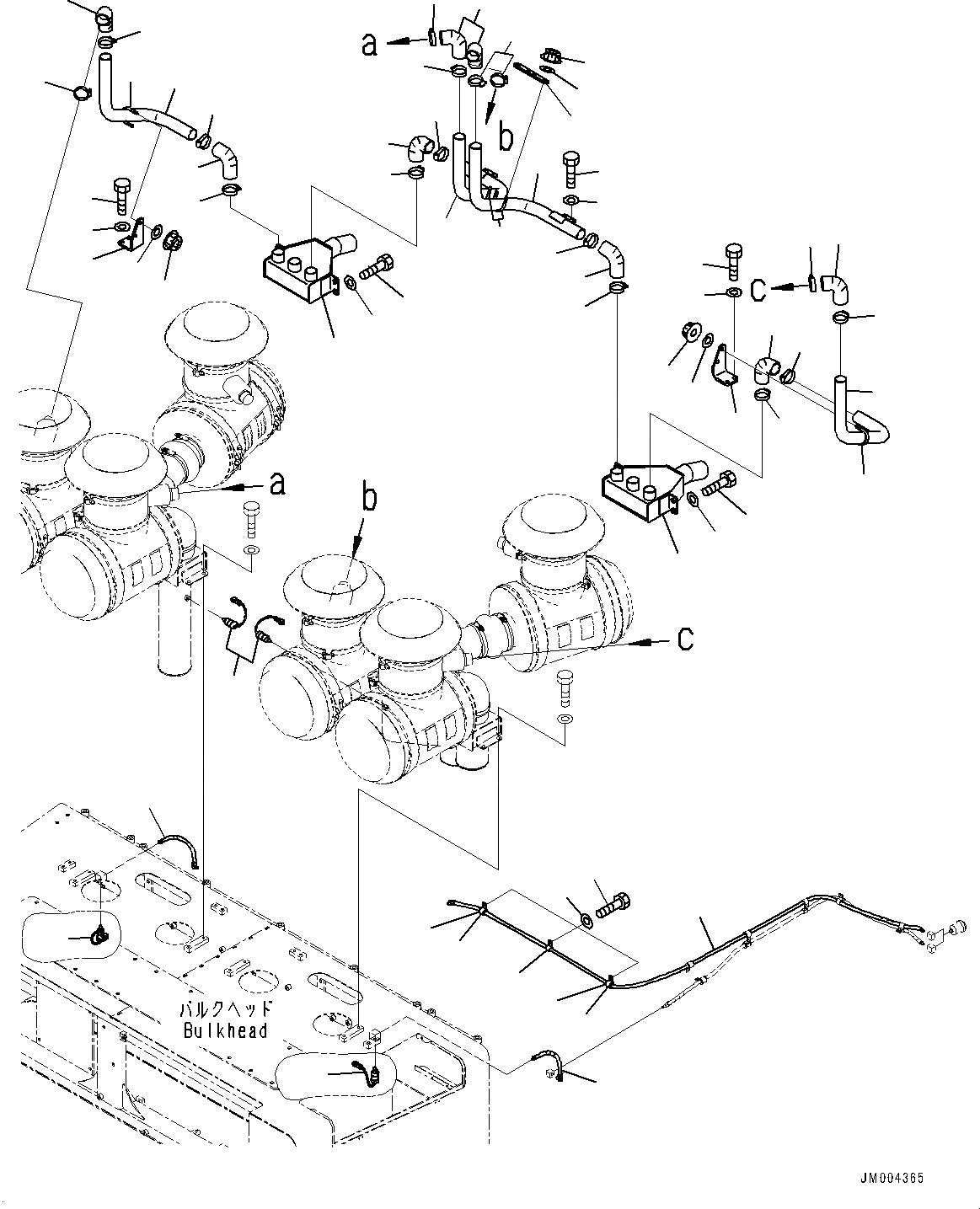 Схема запчастей Komatsu WA1200-6 - BULKHEAD, ВОЗДУХООЧИСТИТЕЛЬ ВОЗДУХОВОДЫ (№-) BULKHEAD, БЕЗ EC REGULATION ARRANGEMENT