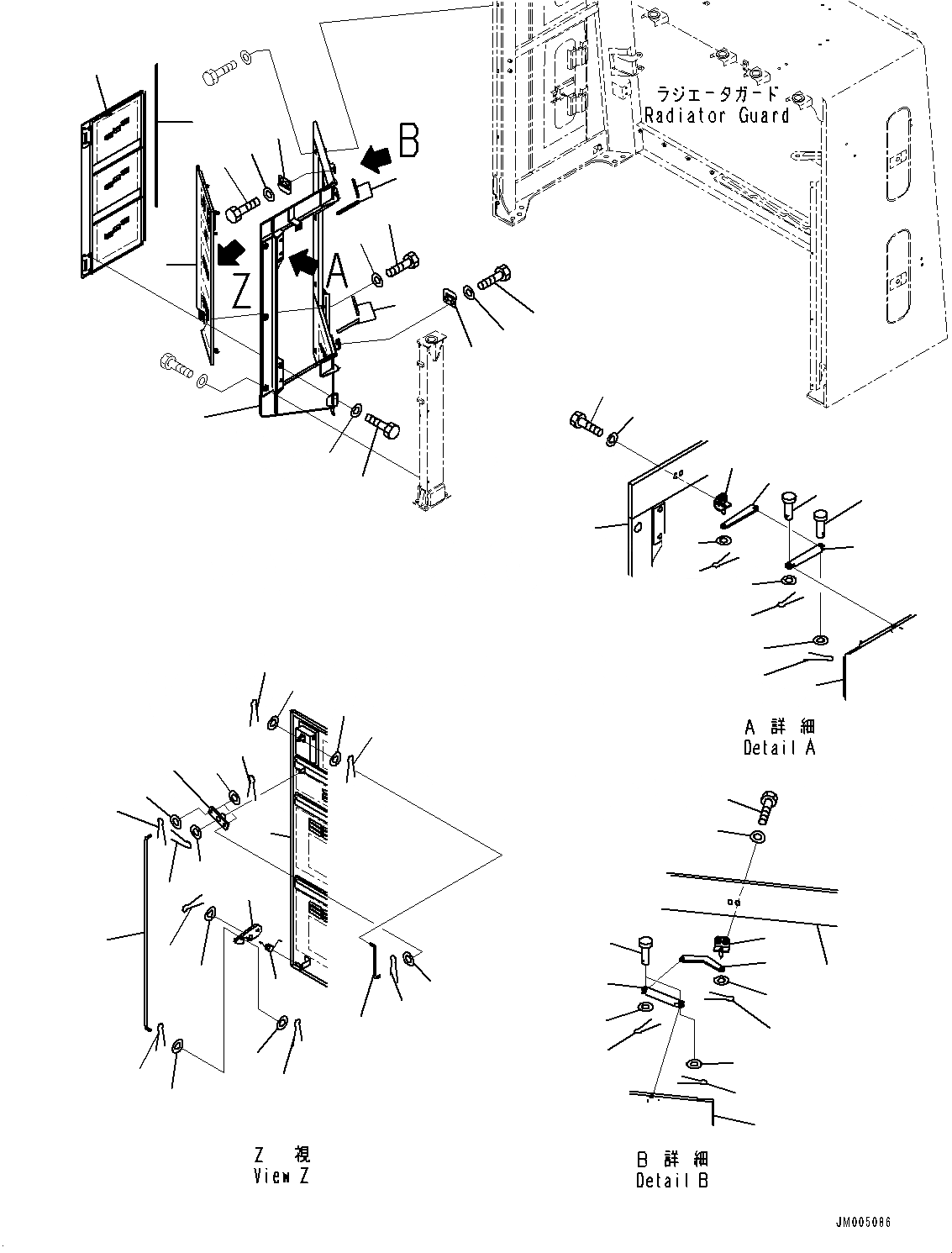 Схема запчастей Komatsu WA1200-6 - ЗАЩИТА РАДИАТОРА AND КАПОТ,  ДВЕРЬ, ПРАВ. (/) (№-) ЗАЩИТА РАДИАТОРА AND КАПОТ, С LED ЗАДН. ФОНАРИ