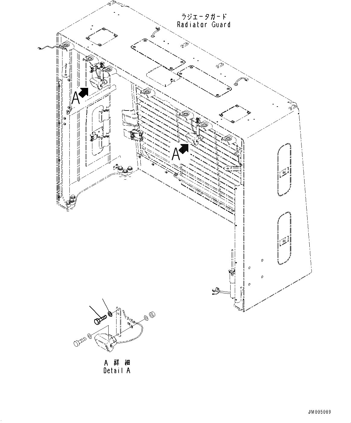 Схема запчастей Komatsu WA1200-6 - ЗАЩИТА РАДИАТОРА AND КАПОТ, ОСВЕЩ. МОТОРН. ОТСЕКА (№-) ЗАЩИТА РАДИАТОРА AND КАПОТ, С LED ЗАДН. ФОНАРИ