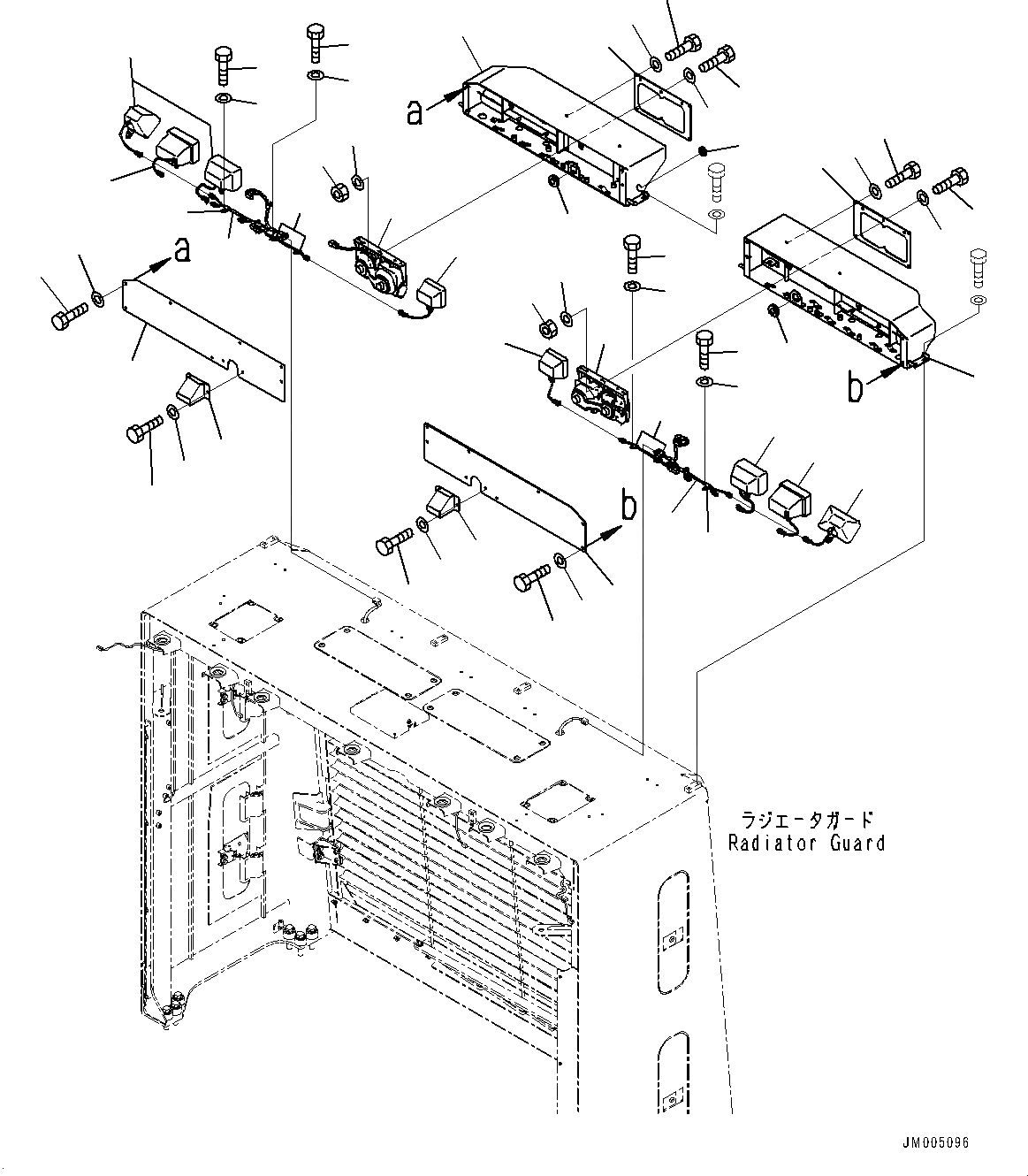 Схема запчастей Komatsu WA1200-6 - ЗАЩИТА РАДИАТОРА AND КАПОТ, ЗАДН. ФОНАРИ (№-) ЗАЩИТА РАДИАТОРА AND КАПОТ, С HID ЛАМПА РАБОЧ. ОСВЕЩЕНИЯ