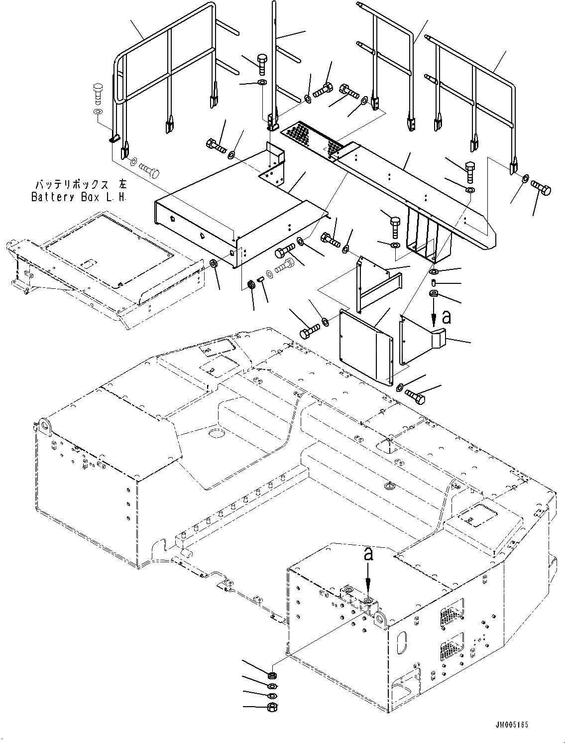 Схема запчастей Komatsu WA1200-6 - ЛЕСТНИЦА И ПОРУЧНИ(№-) ЛЕСТНИЦА И HANDRAIL