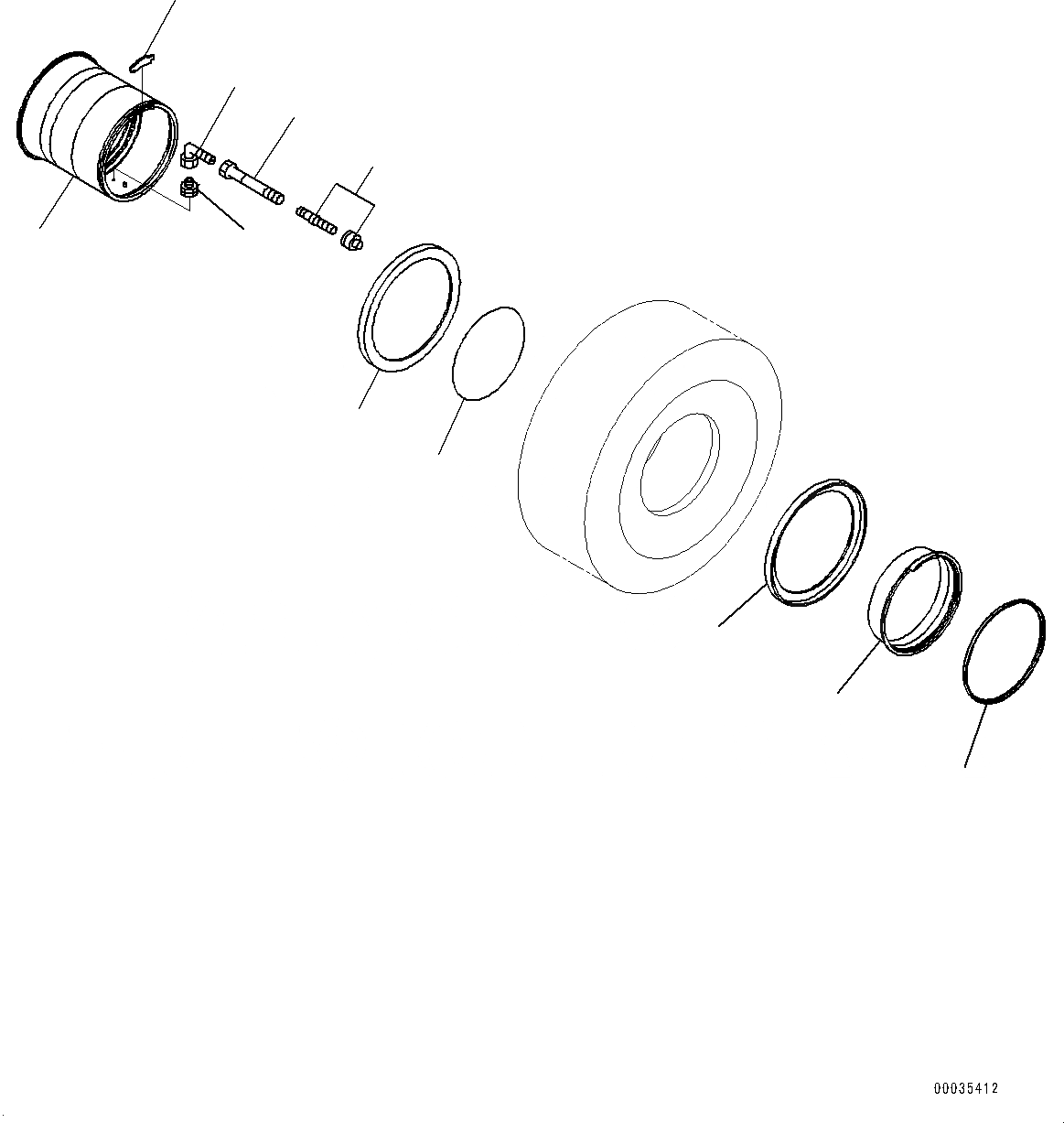 Схема запчастей Komatsu WA1200-6 - ОБОД КОЛЕСА (№-) ОБОД КОЛЕСА, 8/8-7