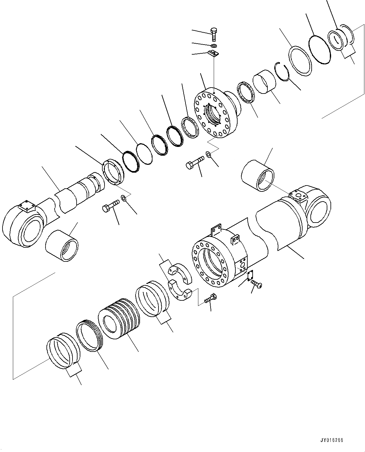 Схема запчастей Komatsu WA1200-6 - ГИДРОЦИЛИНДР КОВША, ВНУТР. ЧАСТИ, ГИДРОЦИЛИНДР КОВША, ЛЕВ. (№-) ГИДРОЦИЛИНДР КОВША