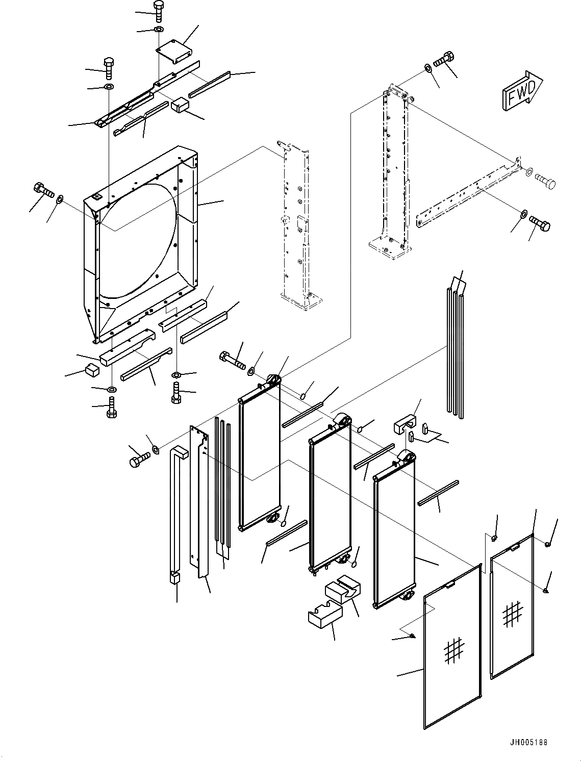 Схема запчастей Komatsu PC360LC-10 - СИСТЕМА ОХЛАЖДЕНИЯ, МАСЛООХЛАДИТЕЛЬ (№7-) СИСТЕМА ОХЛАЖДЕНИЯ, С АВТОМАТИЧ. КОНДИЦ. ВОЗДУХА