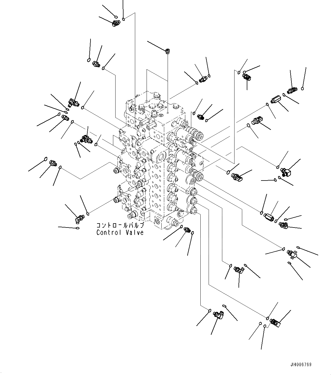 Схема запчастей Komatsu PC360LC-10 - УПРАВЛЯЮЩ. КЛАПАН, УПРАВЛЯЮЩ. КЛАПАН КОМПОНЕНТЫ (№7-) УПРАВЛЯЮЩ. КЛАПАН, С -СЕРВИСНЫЙ КЛАПАН