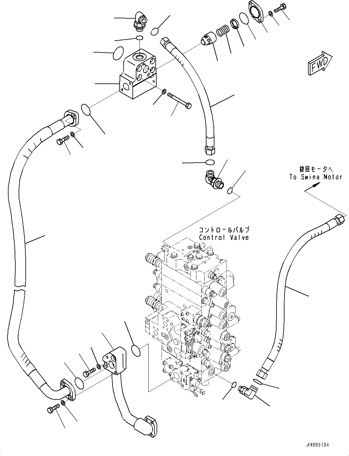 Схема запчастей Komatsu PC360LC-10 - ВОЗВРАТ. ТРУБЫ (№7-) ВОЗВРАТ. ТРУБЫ, ДЛЯ -ДОПОЛН. АКТУАТОР ТРУБЫ, АККУМУЛЯТОР