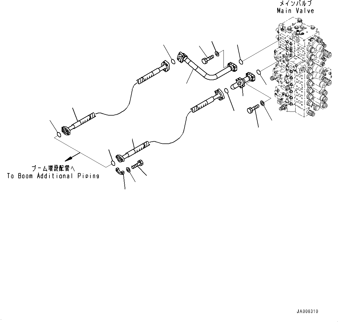 Схема запчастей Komatsu PC360LC-10 - -ДОПОЛН. АКТУАТОР ТРУБЫ (№7-) -ДОПОЛН. АКТУАТОР ТРУБЫ, ДЛЯ СТРАН ЕС ARRANGEMENT