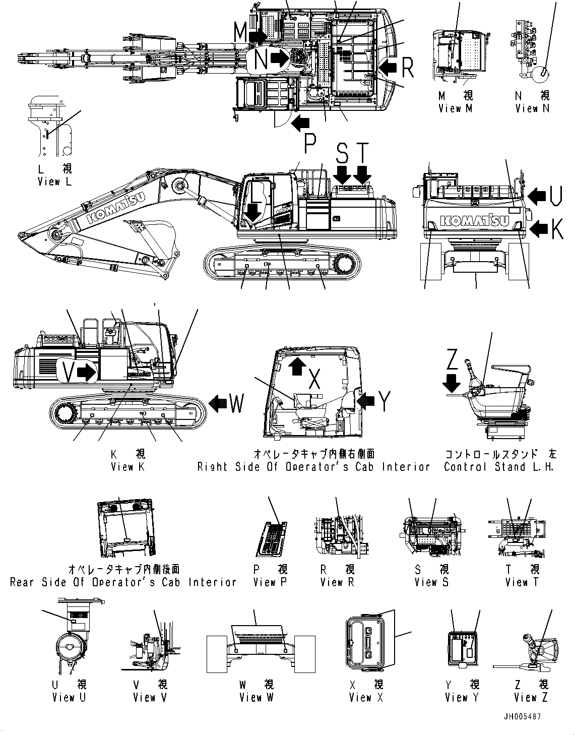 Схема запчастей Komatsu PC360LC-10 - MARKS И ТАБЛИЧКИS (№7-) MARKS И ТАБЛИЧКИS, АНГЛ., США И PUERTO RICO