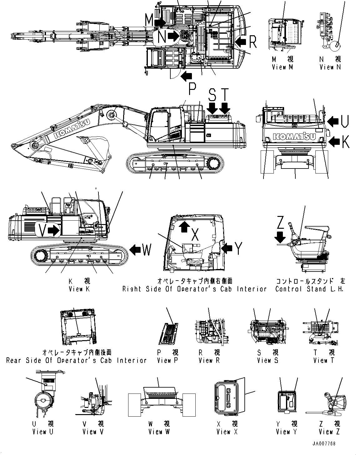 Схема запчастей Komatsu PC360LC-10 - MARKS И ТАБЛИЧКИS (№7-) MARKS И ТАБЛИЧКИS, АНГЛ., США И PUERTO RICO, KAC