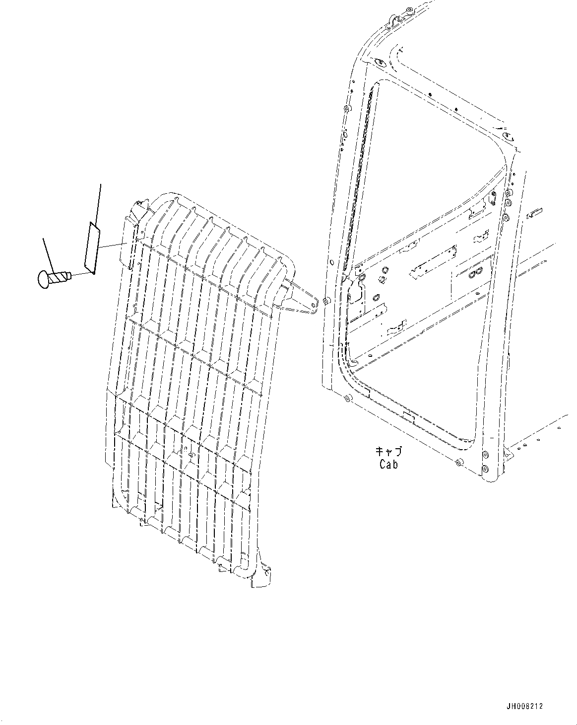 Схема запчастей Komatsu PC360LC-10 - FOPS ПЛАСТИНА, (№7-) FOPS ПЛАСТИНА, КАБИНА ПЕРЕДН. ПОЛН. ЗАЩИТА LV