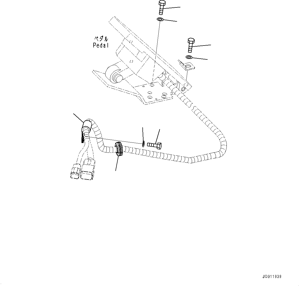 Схема запчастей Komatsu WA430-6Y - КАБИНА ROPS, ПЕДАЛЬ АКСЕЛЕРАТОРАКРЕПЛЕНИЕ (№-) КАБИНА ROPS, MONOCOQUE ТИП, BOTH РАМА ОКНА