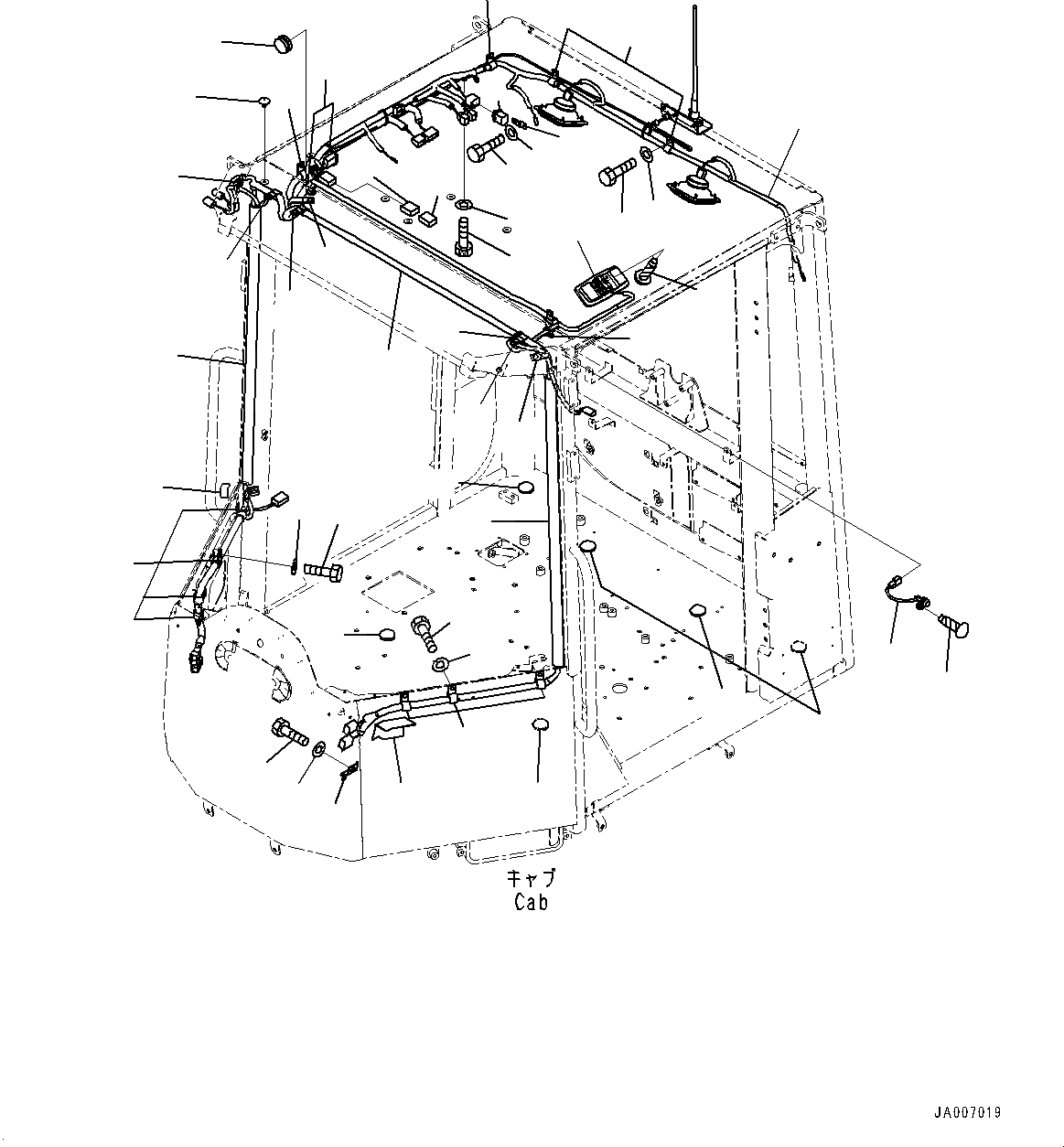Схема запчастей Komatsu WA320PZ-6 - КАБИНА ROPS И ОСНОВН. КОНСТРУКЦИЯ ГРУППА, КАБИНА ПРОВОДКА (№7-) КАБИНА ROPS И ОСНОВН. КОНСТРУКЦИЯ ГРУППА