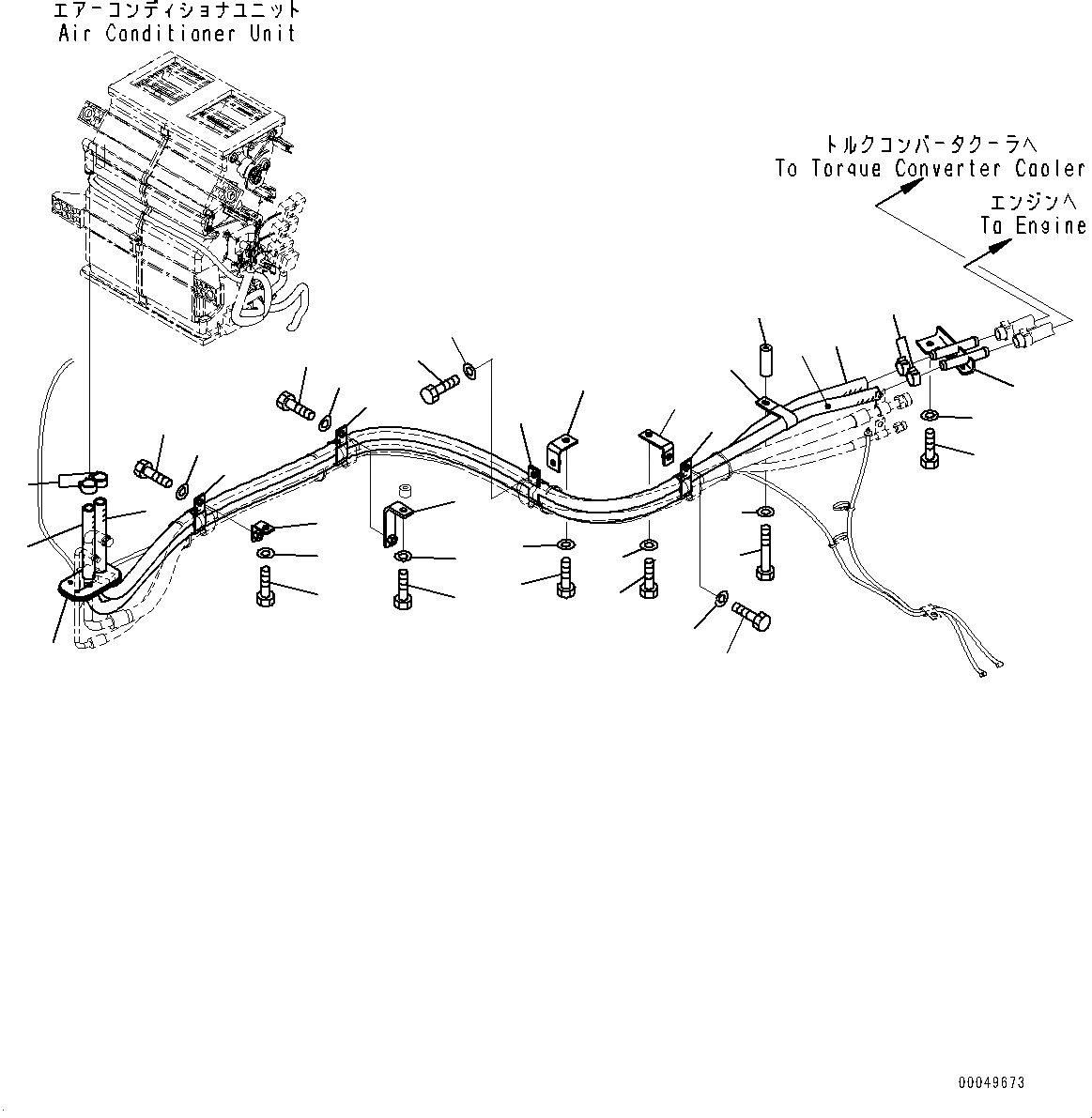 Схема запчастей Komatsu WA470-6A - КАБИНА ROPS, ГИДР. ПРОВОД. ОБОГРЕВАТЕЛЯ (№97-) КАБИНА ROPS, MONOCOQUE ТИП