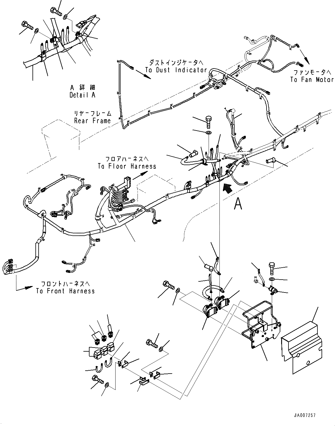 Схема запчастей Komatsu WA380-6 - ЗАДН. ПРОВОДКА, ПРОВОДКА И ПЕРЕКЛЮЧАТЕЛЬ (№9-) ЗАДН. ПРОВОДКА