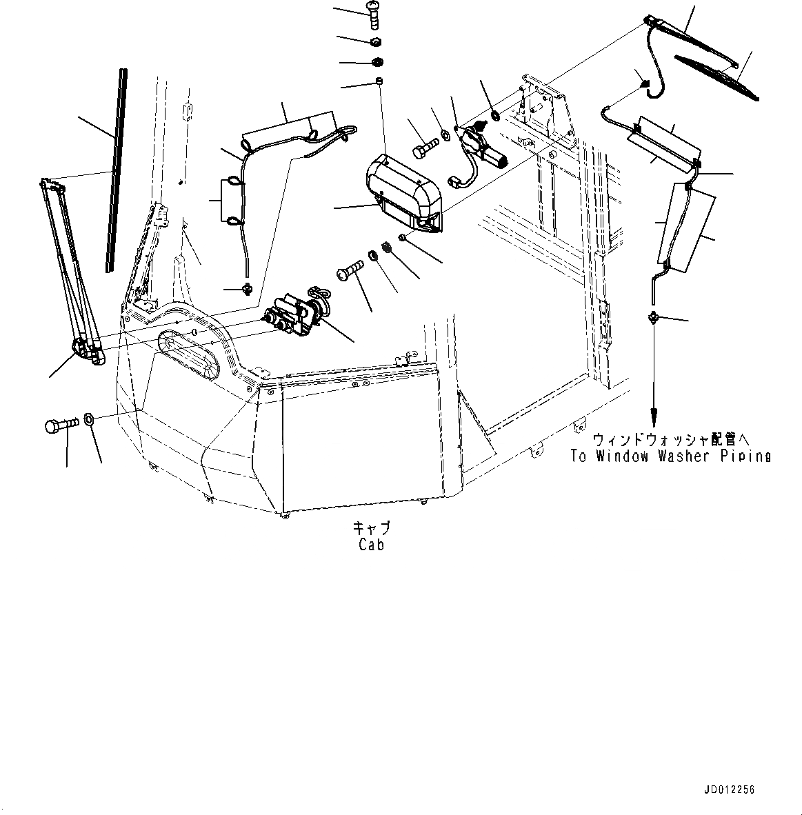 Схема запчастей Komatsu WA380-6 - КАБИНА ROPS, MONOCOQUE ТИП, ПЕРЕДН. И ЗАДН. ДВОРНИКИ (№9-) КАБИНА ROPS, MONOCOQUE ТИП
