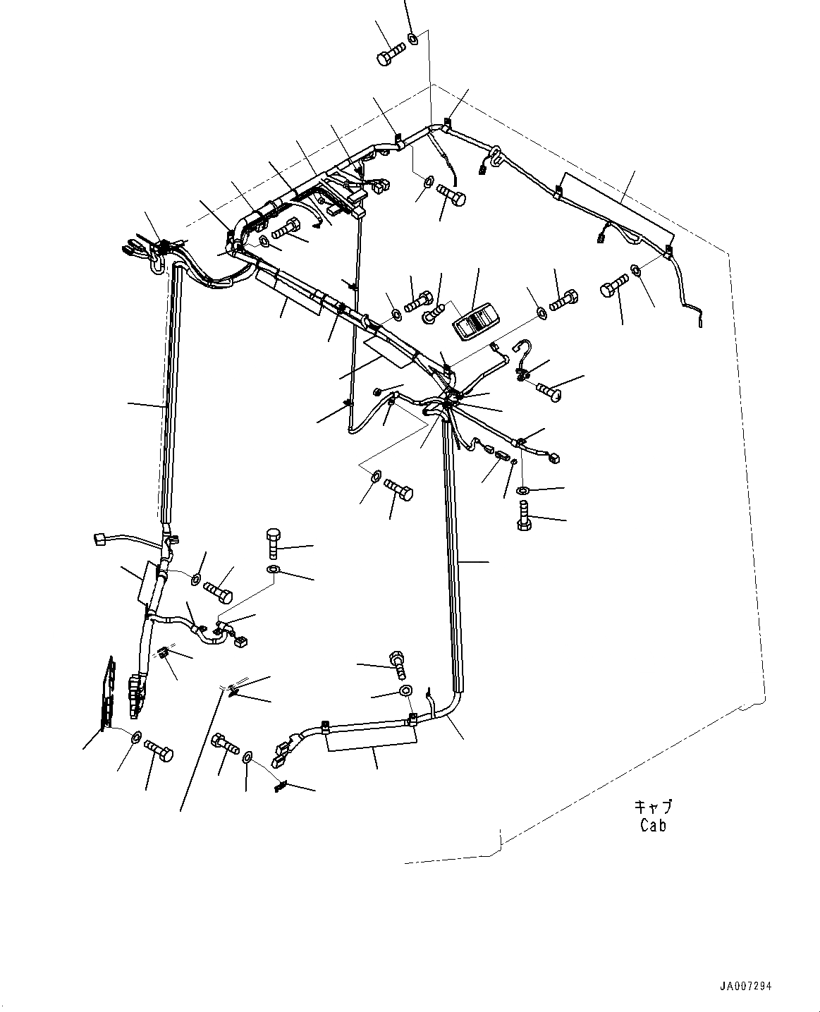 Схема запчастей Komatsu WA380-6 - КАБИНА ROPS, MONOCOQUE ТИП, ПРОВОДКА (№9-) КАБИНА ROPS, MONOCOQUE ТИП