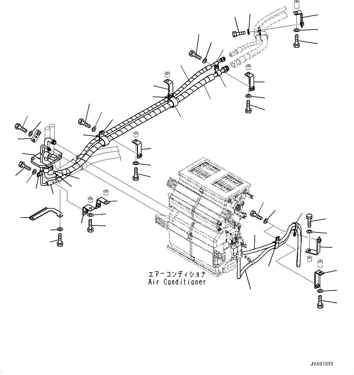 Схема запчастей Komatsu WA500-6 - ПОЛ, ТРУБКИ КОНДИЦИОНЕРА (№-) ПОЛ