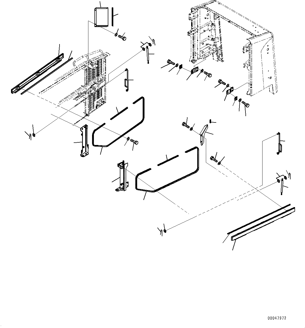 Схема запчастей Komatsu WA500-6 - ДВЕРЦЫ КАПОТА, БЛОК ДВЕРИ (№-) ДВЕРЦЫ КАПОТА